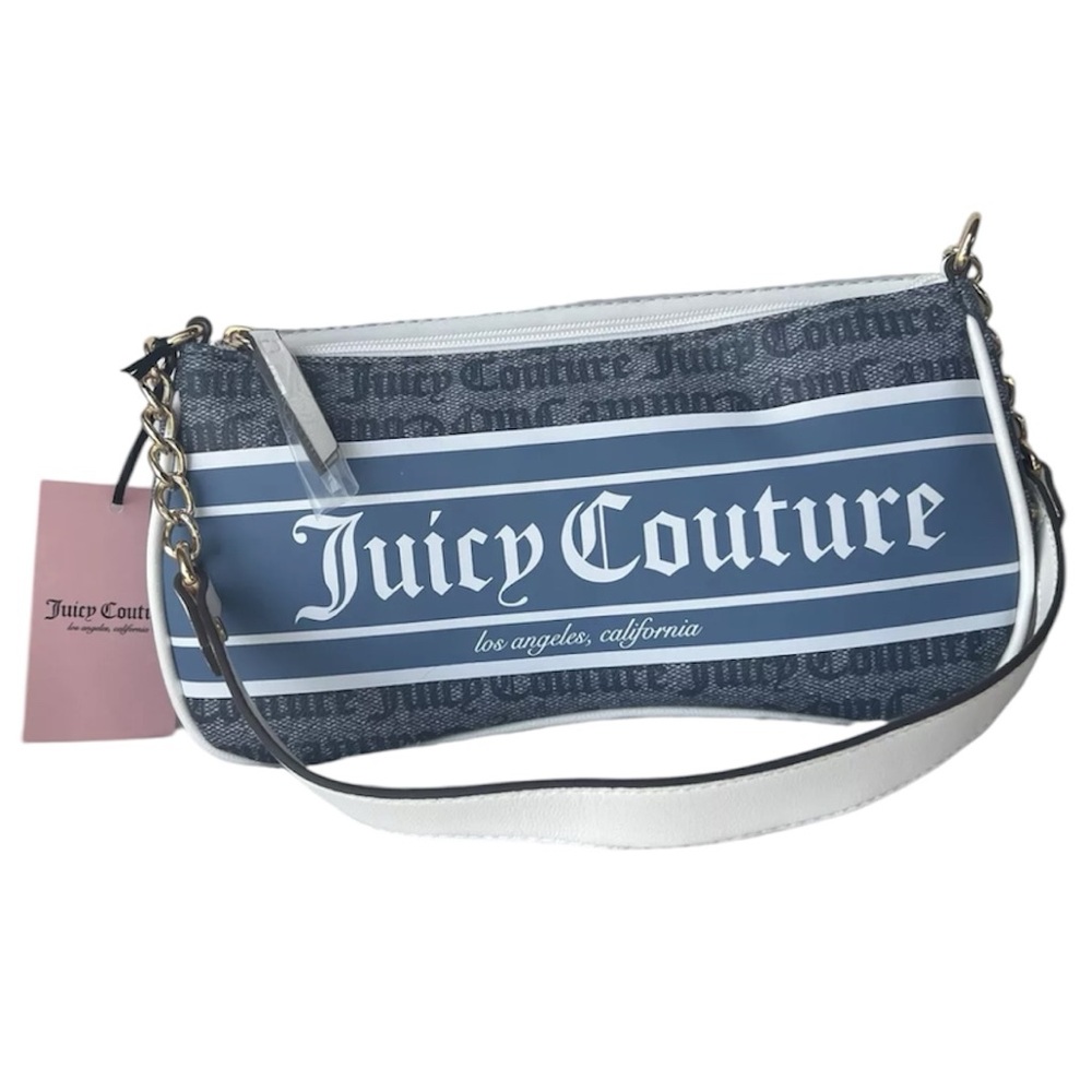 Juicy Couture Blue and White Shoulder Bag